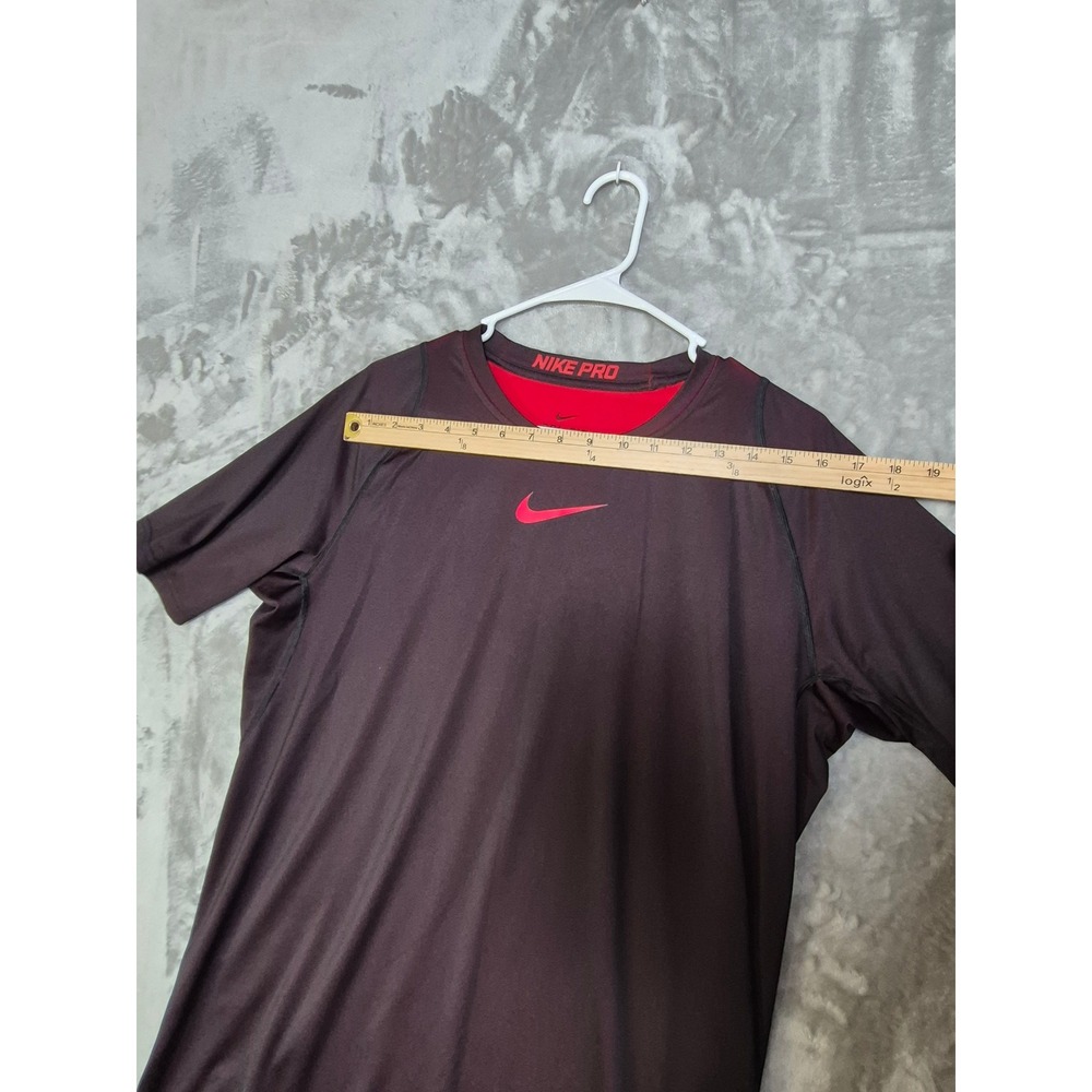 Nike Pro Dri-FIT Mens Fitted Training Shirt Burgundy Red AA1579-657 Large - Picture 7 of 8